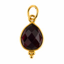 Geboortesteen Hanger Januari Granaat 925 Zilver &amp; Verguld - 10 mm