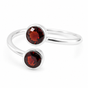 Geboortesteen Ring Granaat Januari - 925 Zilver - Zilverkleurig