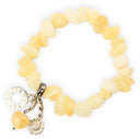 Split armband gele Calciet met bedels