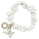 Split armband Howliet wit met bedels