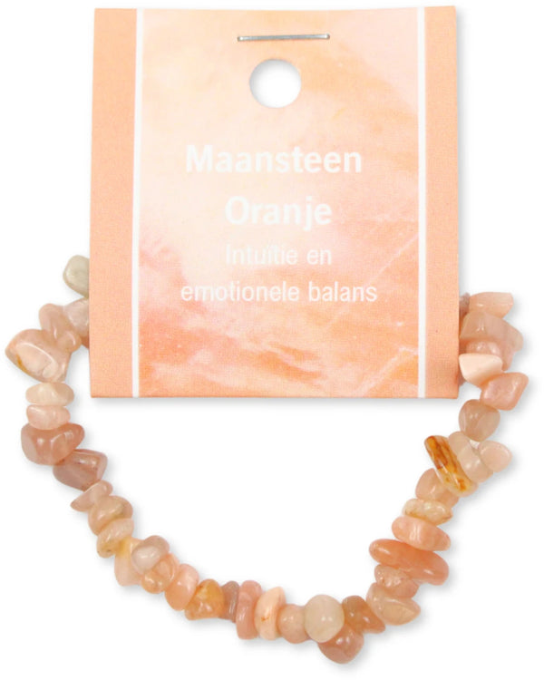 Splitarmband + kaart Maansteen oranje