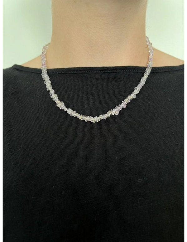 Ametrien splitketting smal met zilverkleurige sluiting
