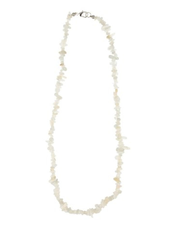 Splitketting Maansteen wit smal