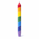 Dinerkaars Regenboog Stearine 23x2.2 cm Zonder Geur