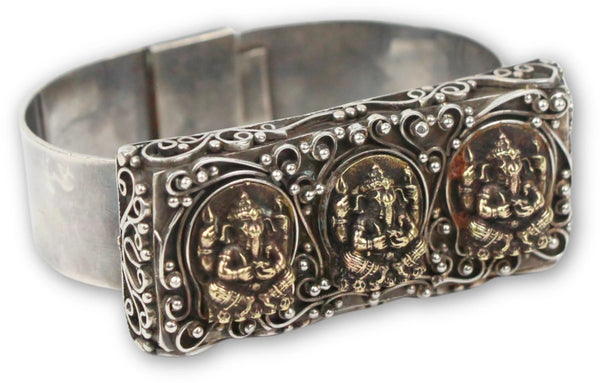 Tibetaanse zilveren armband Ganesha