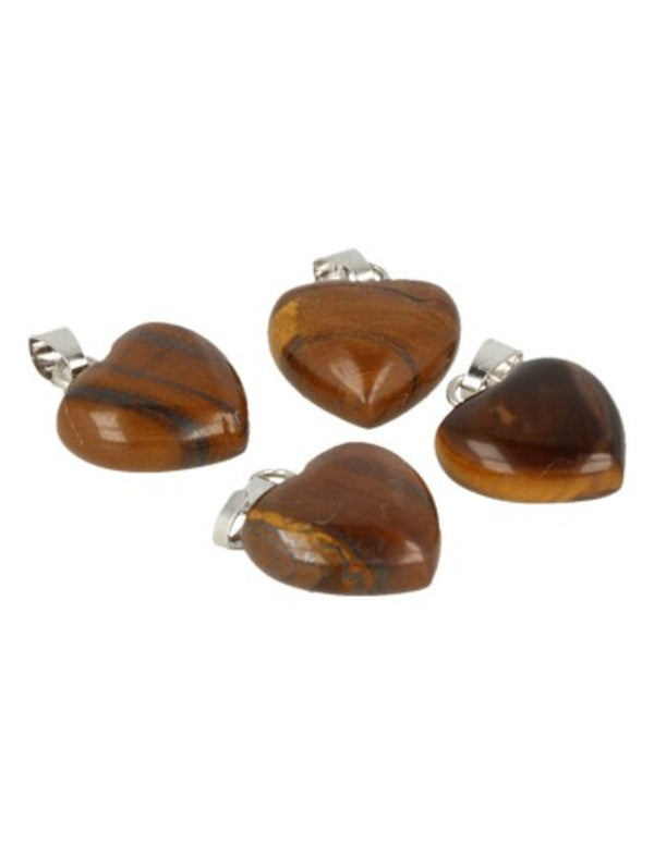 Hartvormige Edelstenen Hanger Tijgerijzer (12 mm)