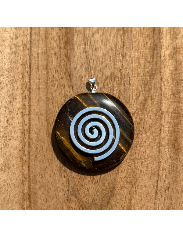 Levensspiraal Tijgeroog Donut Edelsteen Hanger