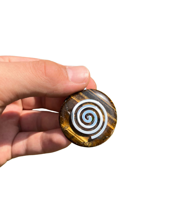 Levensspiraal Tijgeroog Donut Edelsteen Hanger