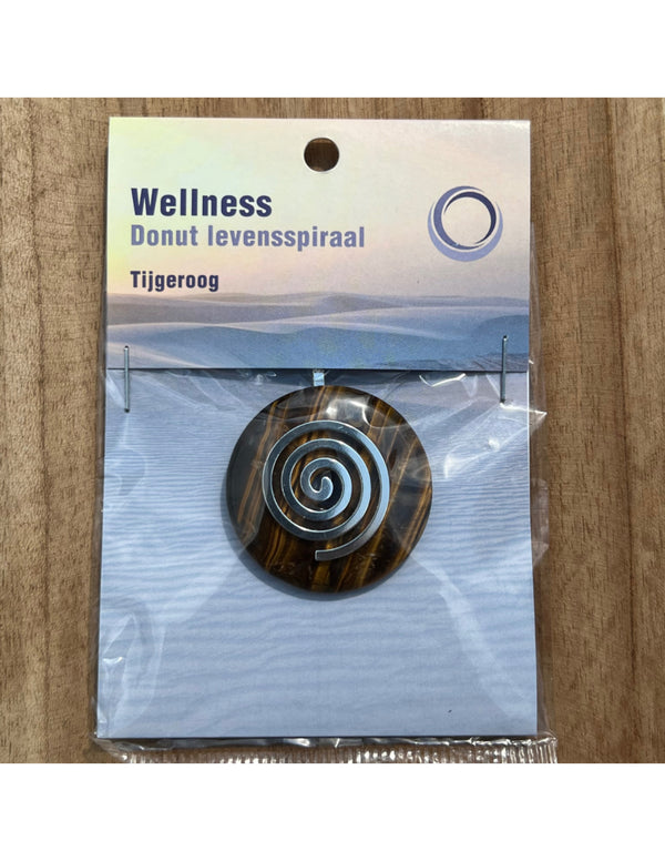 Levensspiraal Tijgeroog Donut Edelsteen Hanger