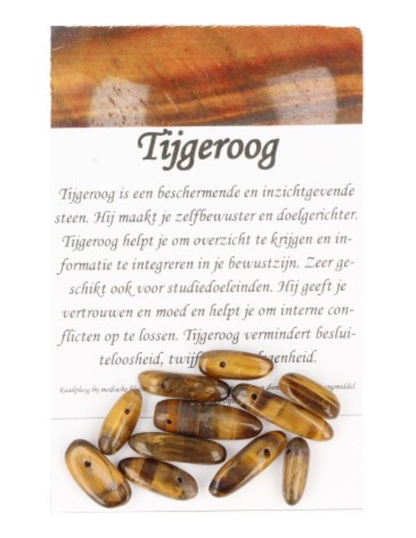 Tijgeroog Longdrop Kralen (11 stuks)