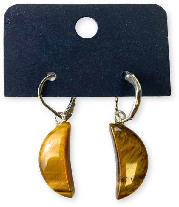 Tijgeroog Maan oorbellen - fashion jewelry