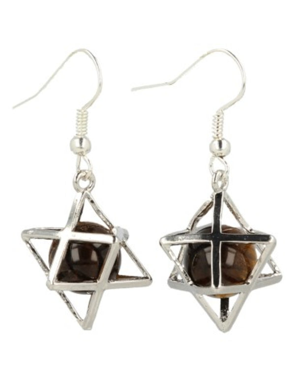 Tijgeroog oorbellen merkabah