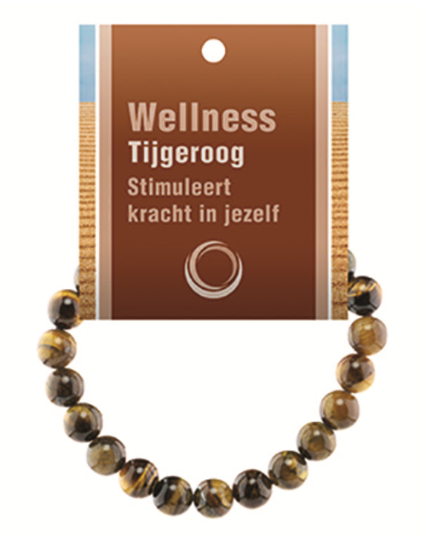 Tijgeroog powerbead armband + kaart