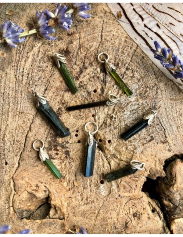Edelstenen Hanger Toermalijn Groen Staafje