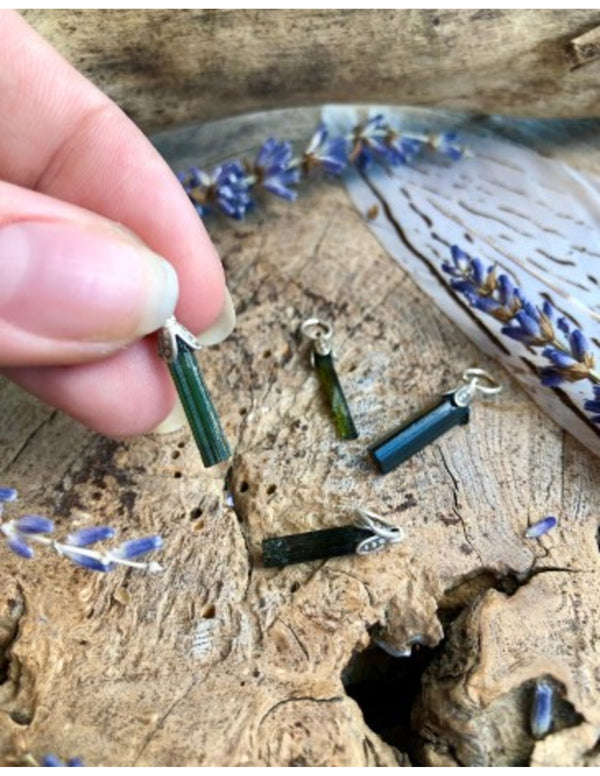 Edelstenen Hanger Toermalijn Groen Staafje