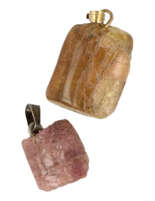 Roze Toermalijn Edelsteenhanger met Zilverkleurig Kapje Oogje