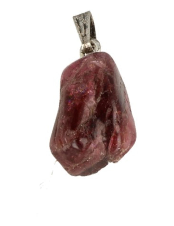 Roze Toermalijn Edelsteenhanger met Zilverkleurig Kapje Oogje