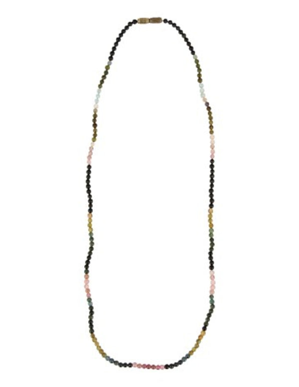 Toermalijn watermeloen collier rond 3mm