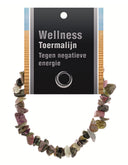 Toermalijn watermeloen splitarmband + kaart (multi)