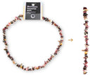 Toermalijn watermeloen splitketting + kaart (multi)