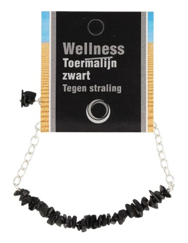 Toermalijn zwart bar armband + kaart