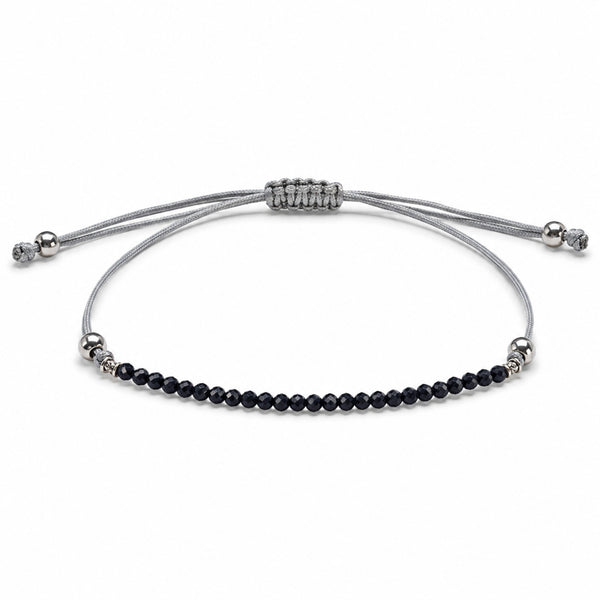 Toermalijn zwart sparkle armband met schuifknoop