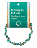 Turkoois natuur splitarmband + kaart