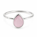 Edelsteen Ring Rozenkwarts - 925 Zilver - Peervorm (Maat 17)