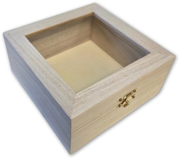 Houten Verpakkingsdoosje Glazen Deksel
