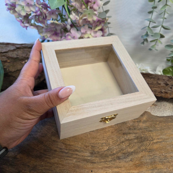 Houten Verpakkingsdoosje Glazen Deksel