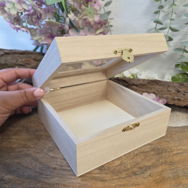 Houten Verpakkingsdoosje Glazen Deksel