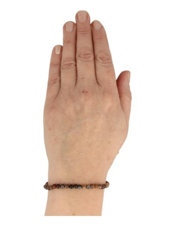 Kralen Armband Versteend Hout - 4 mm