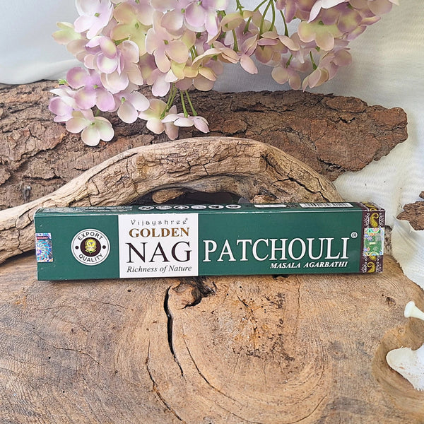 Vijayshree Golden NAG Patchouli Wierook Stokjes Aroma Therapie Ontspanning