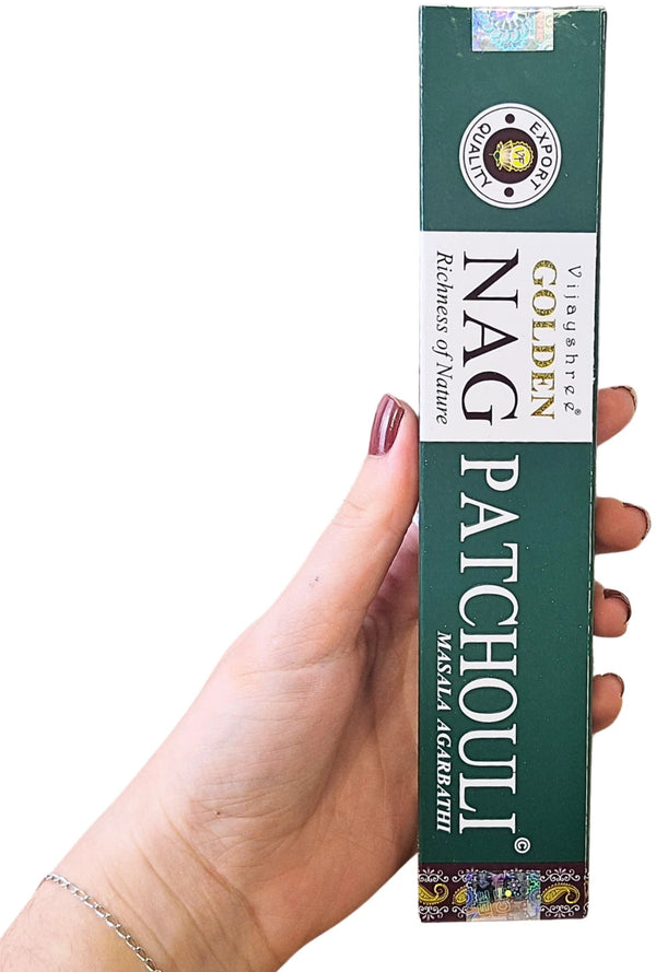 Vijayshree Golden NAG Patchouli Wierook Stokjes Aroma Therapie Ontspanning