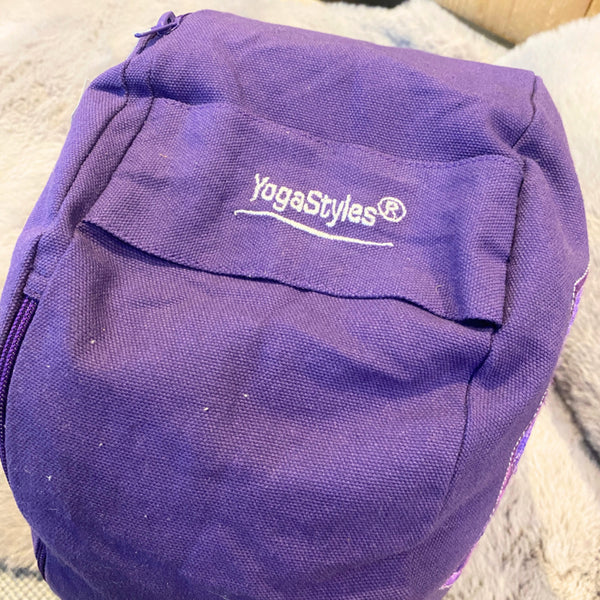 YogaStyles meditatiekussen paars lotus ohm borduursel India productie