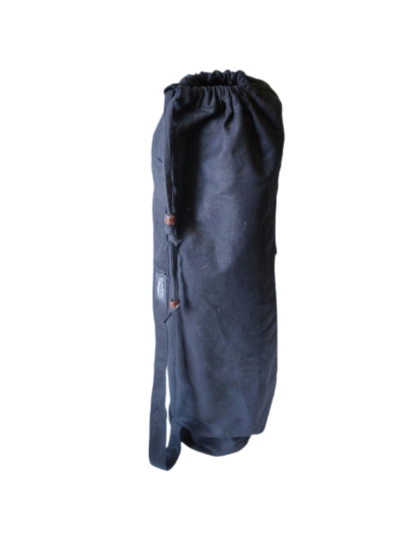 XL Yogatas Extra Lang Zwart Twee Houten Kralen