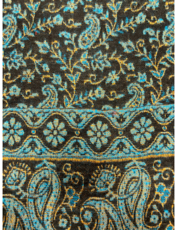 Meditatiedeken Zwart Oranje Blauw Acrylic Wool Nr 121