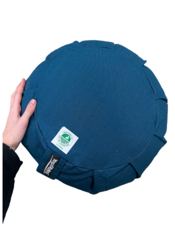 YogaStyles Organic Zafu Meditatiekussen Petrol Biologisch Katoen
