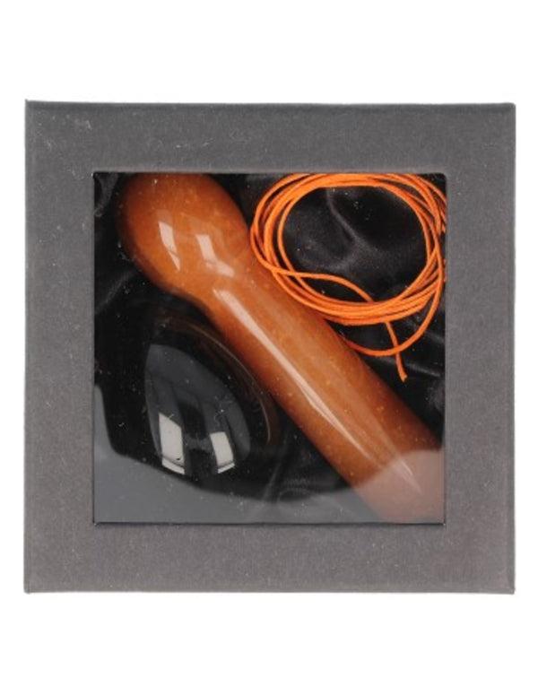 Yoni Massage Set Obsidiaan - Aventurijn Oranje