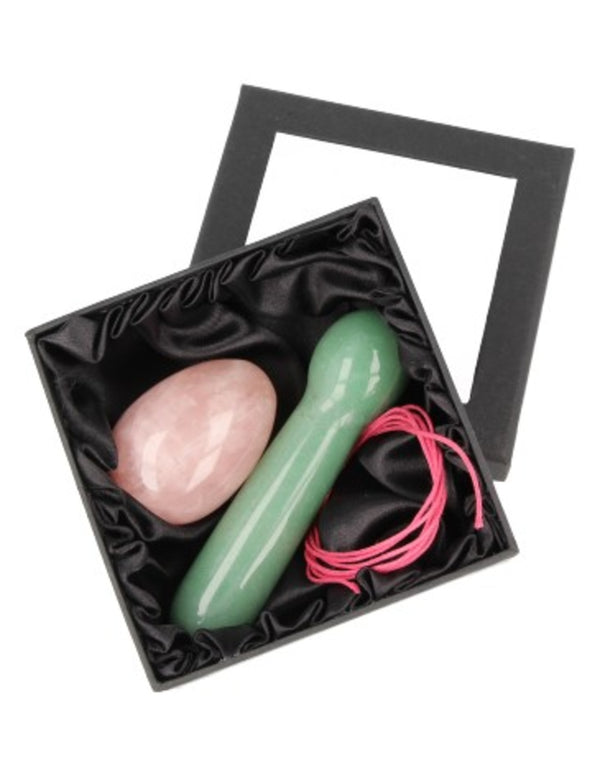 Yoni Massage Set Roze kwarts - Aventurijn Groen