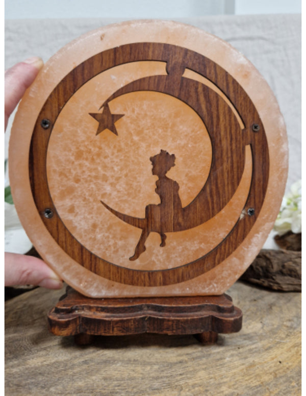 Zoutsteen Lamp Deco Fairy Moon Inclusief Kabel en Lampje