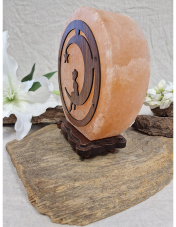 Zoutsteen Lamp Deco Fairy Moon Inclusief Kabel en Lampje