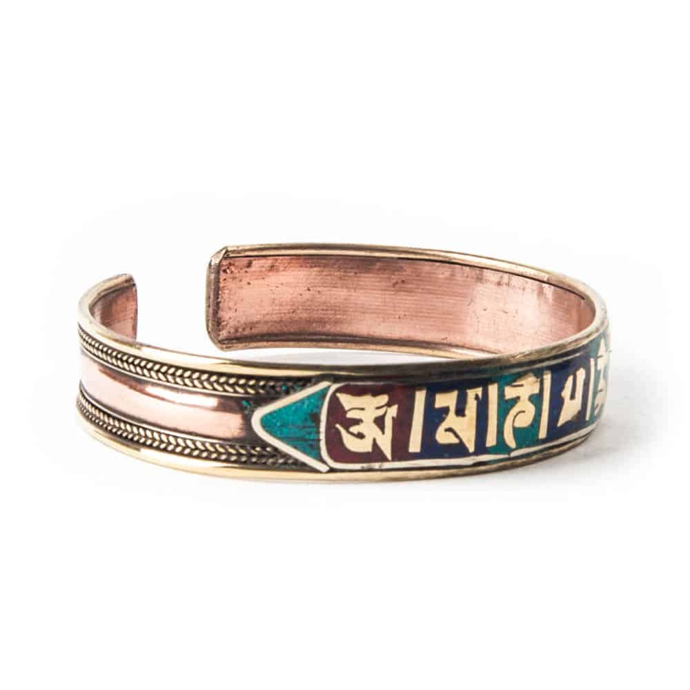 om mani padme hum koperen tibetaanse armband