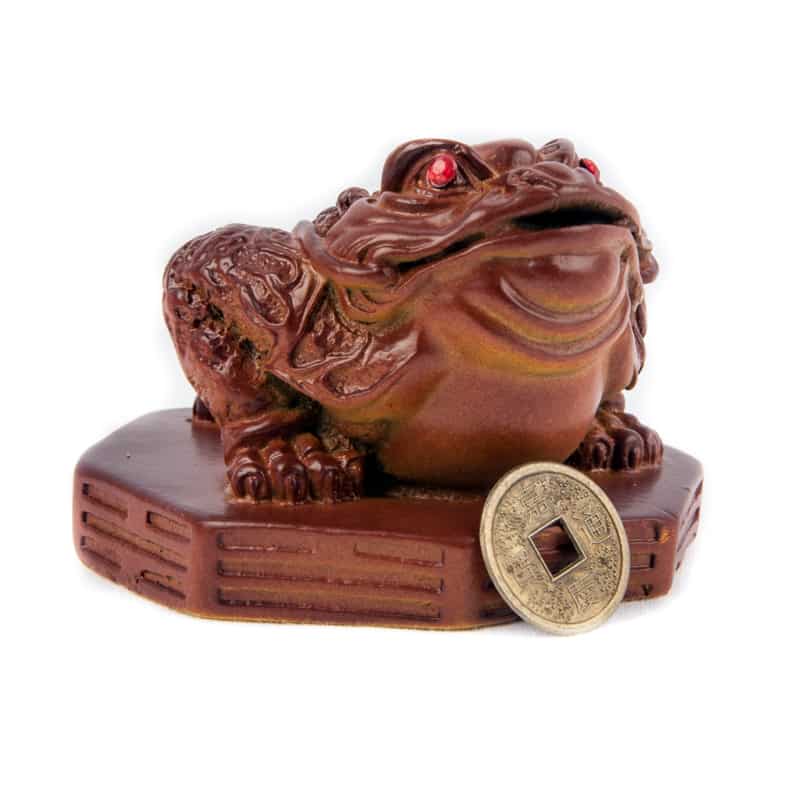 Minibeeldje Feng Shui Kikker Bruin - 7 cm