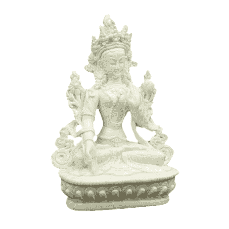 Tara Boeddha Beeld Witte Tara Wit - 15 cm