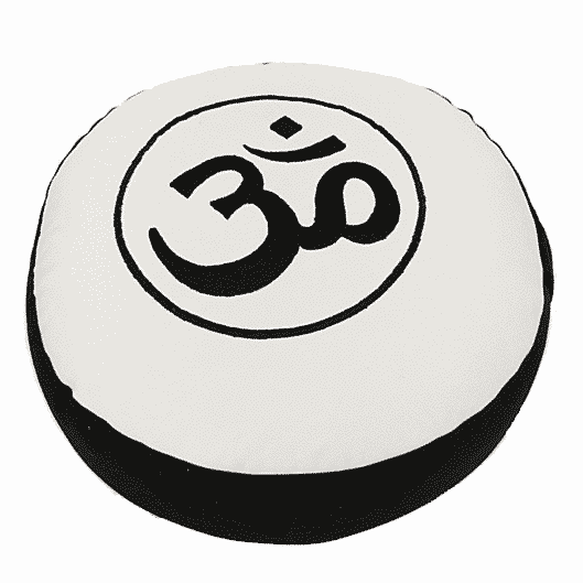 Yogi & Yogini Meditatiekussen Rond Katoen Zwart Wit - OHM - 33 x 17 cm