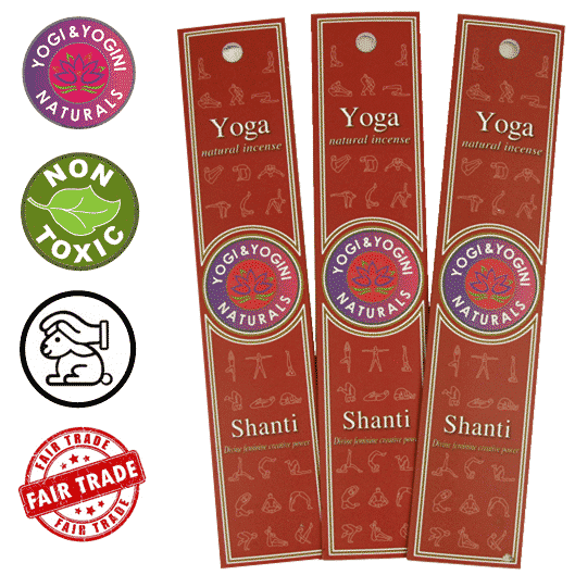 Yogi & Yogini - wierookstokje - Shanti - 3 doosjes van 10 stuks