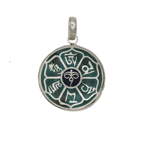 Boeddha Ogen Hanger Turquoise met Blauw