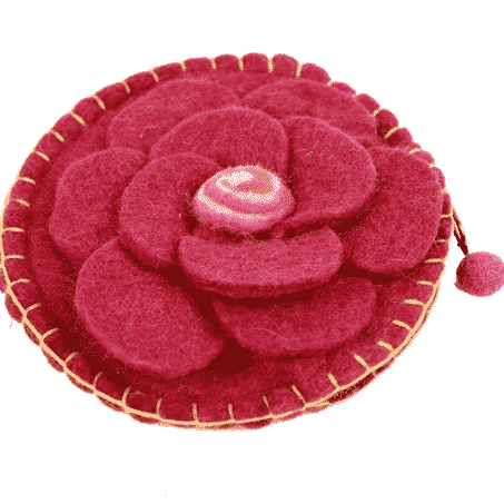 Malatasje Vilt Bloem Roze met Rits