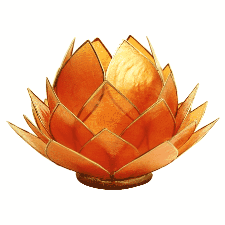 Lotus Sfeerlicht Oranje Goudrand Groot